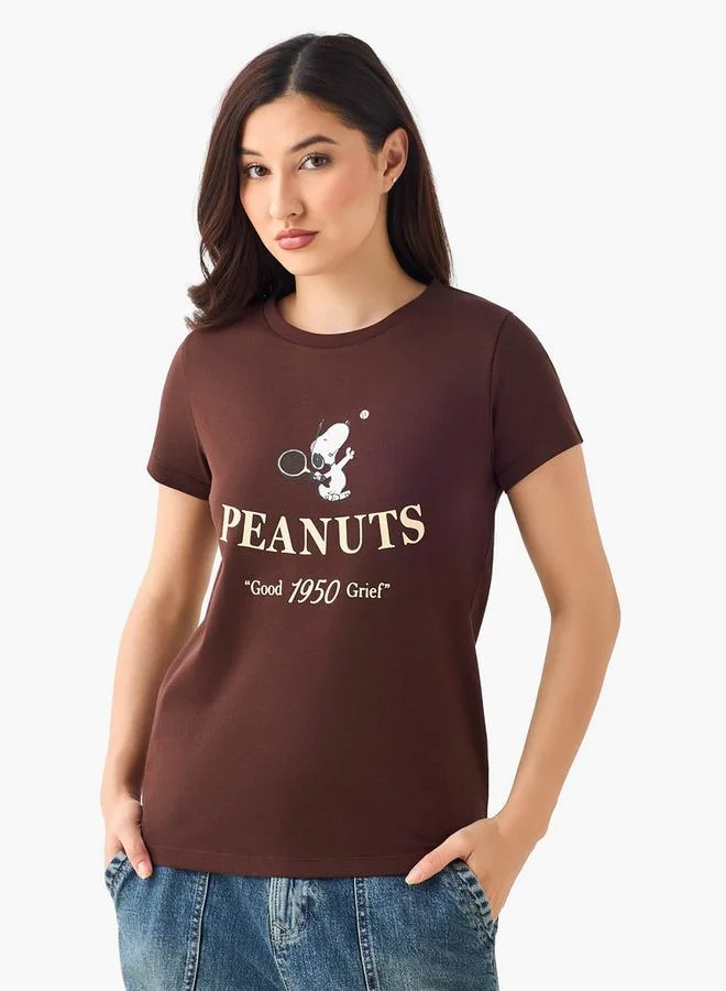 اس بي كاركترز T-shirt with Peanuts Print